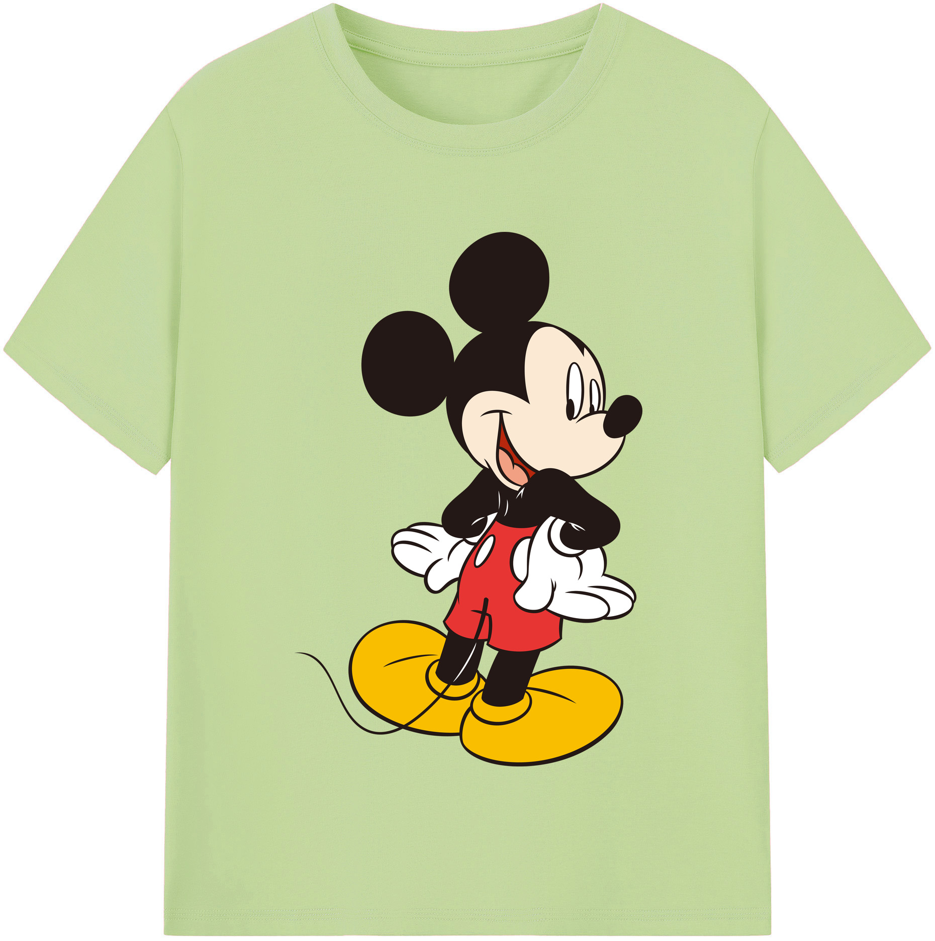 （画像用） ミッキーマウス Mickey Mouse 綿100％半袖Tシャツ（フロントプリント）